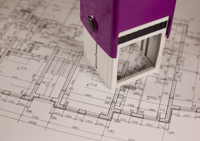 Stamp on plans