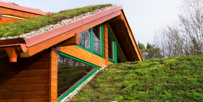 Green roof of a house