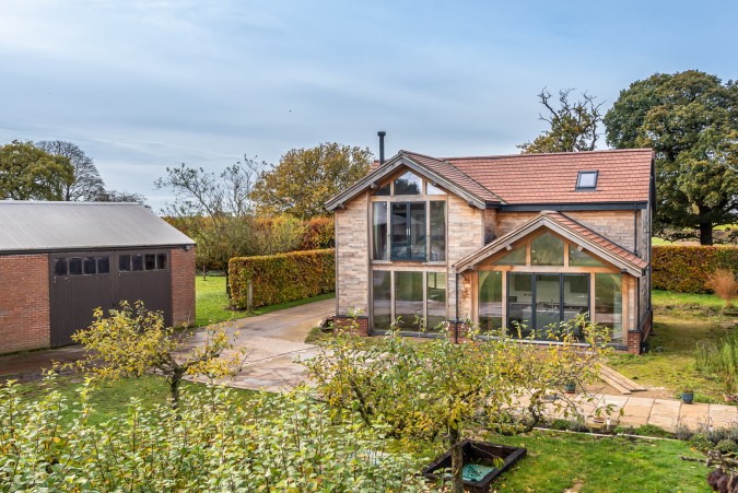 The front of the self-build home