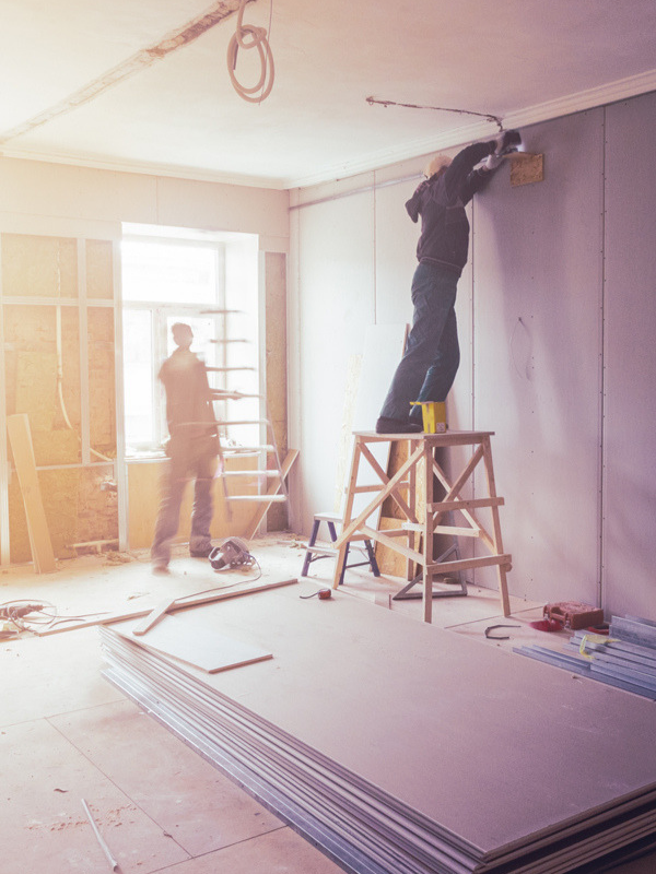 Installation of plasterboard