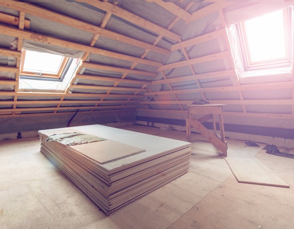 Plasterboard in loft