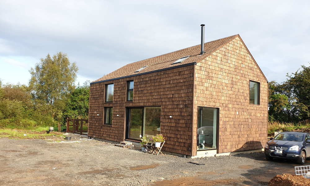 The exterior of the self-build home