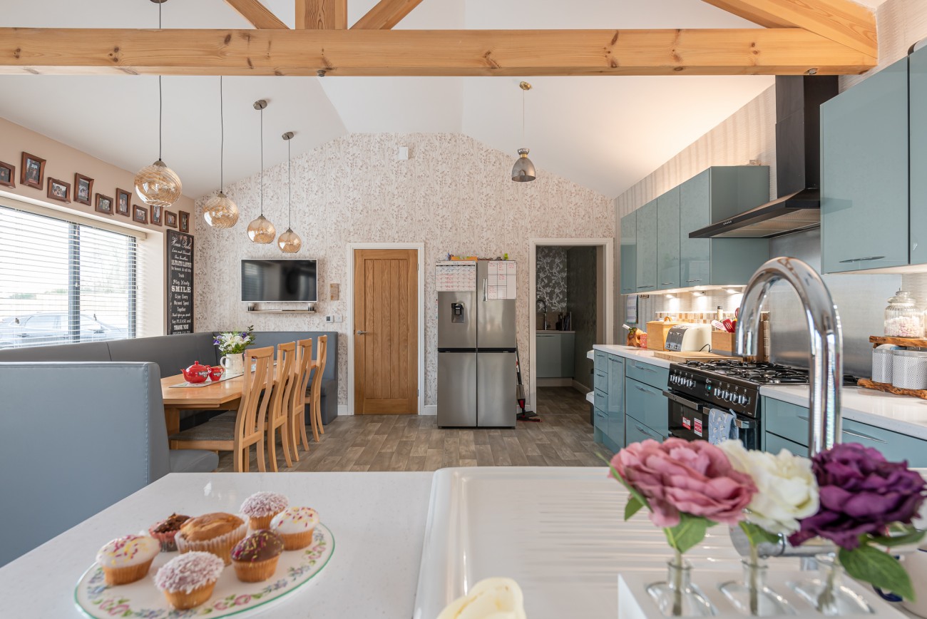 The kitchen of the self-build home