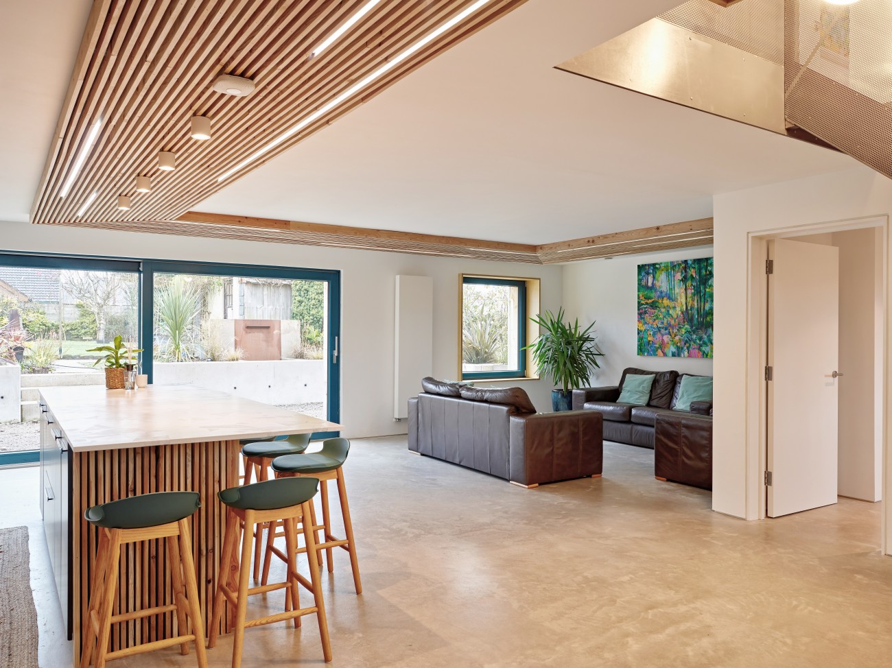 The Passivhaus open plan kitchen living area