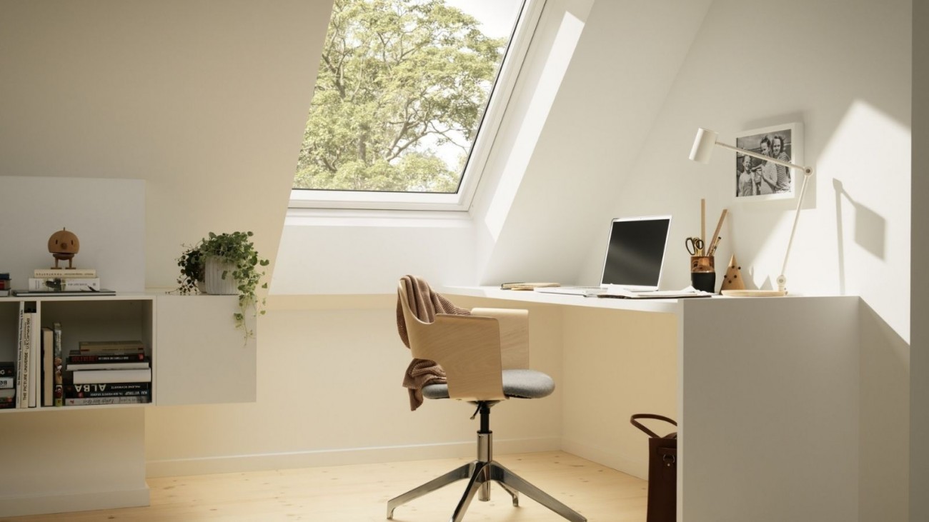 A home office with Sage Glass glazing